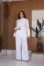Calça Celine Linho Puro - Branco