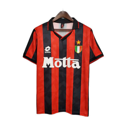 Camisa Retrô AC Milan Home I 1993/1994 - Masculina Lotto - Vermelha e preta