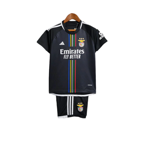 Kit Infantil Benfica Away II 23/24 - Adidas - Preto