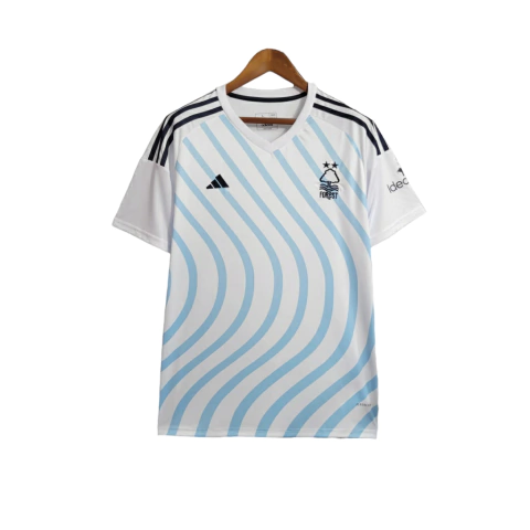 Camisa Nottingham Away II 23/24 - Torcedor Adidas Masculina - Branca de detalhes em azul e preto