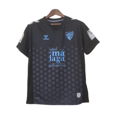 Camisa Málaga Third III 22/23 - Torcedor Hummel Masculina - Preta com detalhes em azul