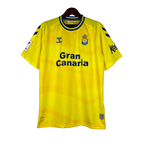Camisa Las Palmas Home I 23/24 - Torcedor Hummel Masculina - Amarela com detalhes em azul