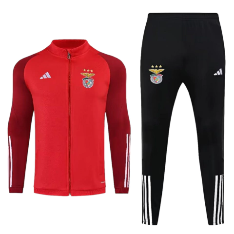 Conjunto Benfica 23 23/24 Masculino Adidas - Vermelho com detalhes em branco e amarelo
