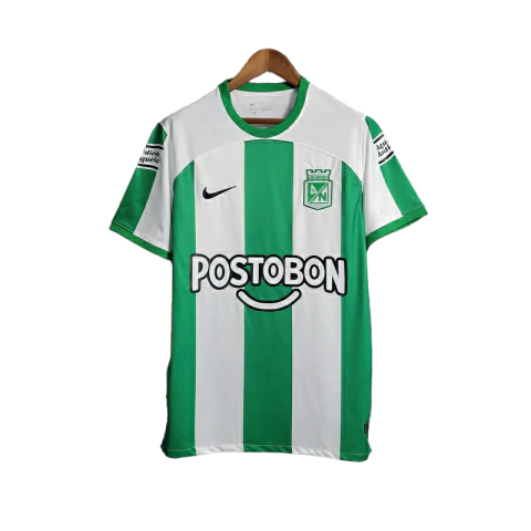 Camisa Atlético Nacional Home I 23/24 - Torcedor Nike Masculina - Branco com verde em detalhes em preto