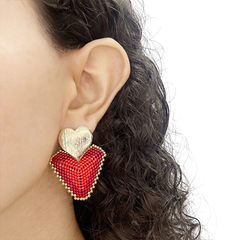Aretes corazones miyuki - comprar en línea