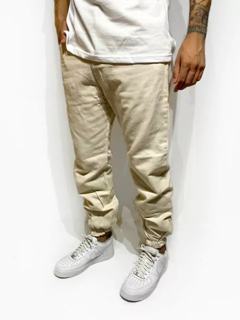 Jogger de jean mom beige