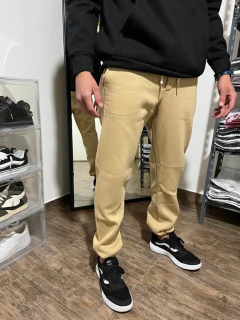 Joggin frizado con puño regulable beige