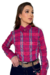 Camisa Feminina Xadrez Manga Longa