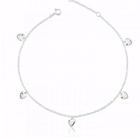 Tornozeleira coração de zirconia