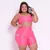 Short Bolso + Top Cris Compressão Flamingo