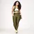 Legging Bolso + Top Clara Bicolor Compressão Verde Militar e Off-White