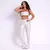 Legging Duo + Top Rafa Bicolor Compressão Off-White e Capuccino