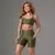 Short Bolso + Top Aline Compressão Verde Militar