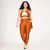 Legging Bolso + Top Clara Bicolor Compressão Terracota e Off-White