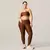 Legging Duo + Top Rafa Bicolor Compressão Chocolate e Champagne
