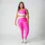 Legging Pulse + Top Meire Bicolor Compressão Pink e Creme