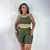 Short Duo + Top Tainá Bicolor Compressão Pinheiro e Verde Pera