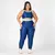 Legging Duo + Top Tainá Bicolor Compressão Night Blue e Pistache
