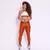 Legging Core + Top Juliana Bicolor Compressão Terracota e Off-White