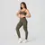 Legging Clássica + Top Aline Jacquard Felina Verde Militar