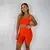 Short Bolso + Top Cris Compressão Laranja