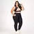 Legging Bolso + Top Clara Bicolor Compressão Preto e Champagne