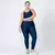 Legging Duo + Top Tainá Bicolor Compressão Azul Oxford e Silver