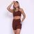 Short Bolso + Top Si Suplex Poliamida Chocolate