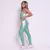 Legging Fang + Top Alana Bicolor Compressão Verde Chá e Off-White - comprar online