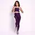 Legging Bolso + Top Eloá Bicolor Compressão Mirtilo e Off-White