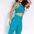 Legging Clássica + Top Americano Jacquard Boreal Azul Capri - Moda Fitness Direto da Fábrica para Revenda, no Atacado