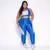 Legging Move + Top Kátia Bicolor Compressão Azul Índigo e Off-White