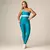 Legging Clássica + Top Sara Bicolor Compressão Azul Capri e Ciano Candy