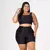 Short Meia-Coxa + Top Cíntia Compressão Preto