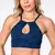 Short Clássico + Top Nath Jacquard Felina Night Blue - Moda Fitness Feminina no Atacado Direto da Fábrica