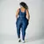 Legging Pulse + Top Meire Bicolor Compressão Night Blue e Pistache - comprar online