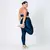 Legging Duo + Top Tainá Bicolor Compressão Azul Oxford e Silver - comprar online