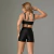 Short Joy + Top Zoe Bicolor Compressão Preto e Off-White - comprar online