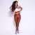 Legging Core + Top Juliana Bicolor Compressão Capuccino e Off-White