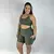 Short Bolso + Top Carol Compressão Verde Militar