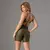 Short Bolso + Top Aline Compressão Verde Militar - comprar online