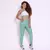 Legging Core + Top Juliana Bicolor Compressão Verde Chá e Off-White