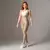 Legging Clássica + Top Sofia Bicolor Compressão Areia e Off-White