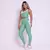 Legging Fang + Top Alana Bicolor Compressão Verde Chá e Off-White