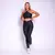 Legging Cruzada + Top Juliana Jacquard Zig Preto