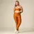 Legging Duo + Top Rafa Bicolor Compressão Terracota e Off-White