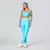 Legging Duo + Top Paula Bicolor Compressão Ciano e Branco