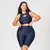 Short Clássico + Top Valquíria Compressão Azul Brim