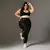Legging Clássica + Top Nayara Bicolor Compressão Preto e Off-White