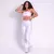 Legging Duo + Top Rafa Bicolor Compressão Branco e Flamingo